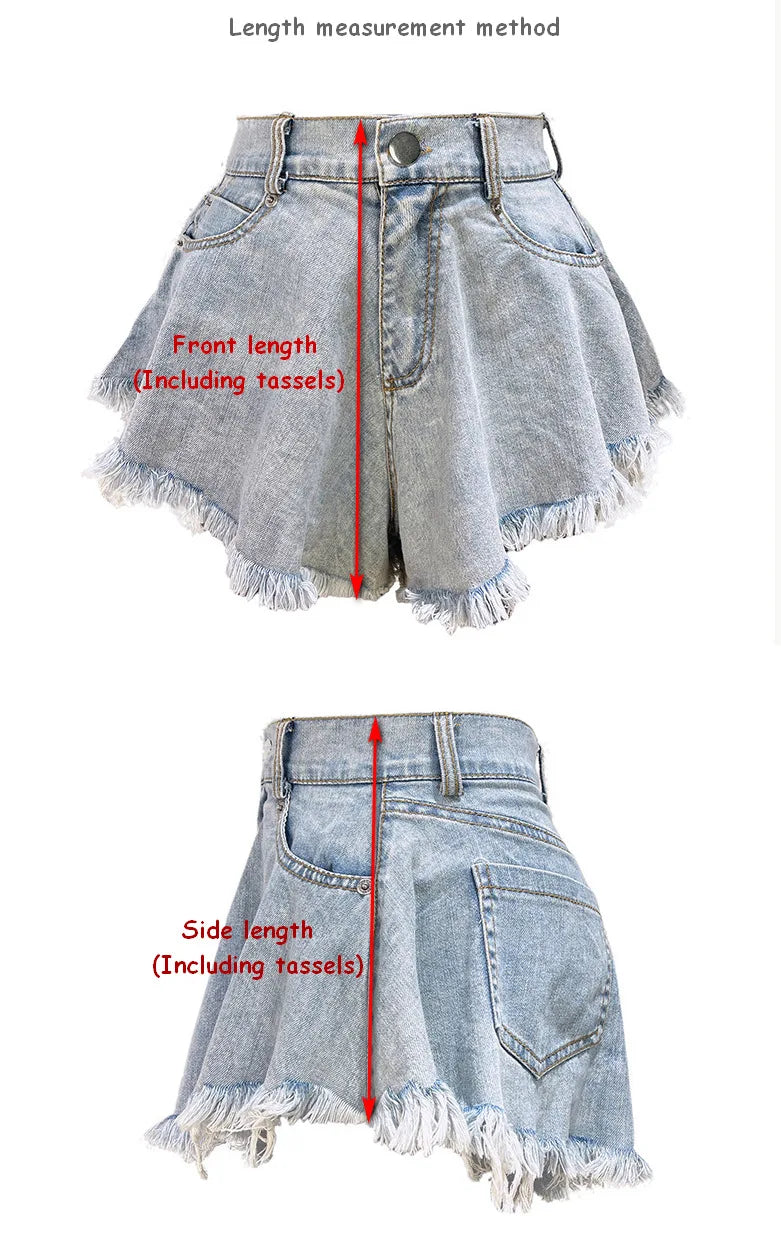Women Denim Shorts Jeans Summer Beach Clothing Feminino Wide Leg Loose Short Femme Pantalones Cortos Ropa Mujer Fashion Clothes
