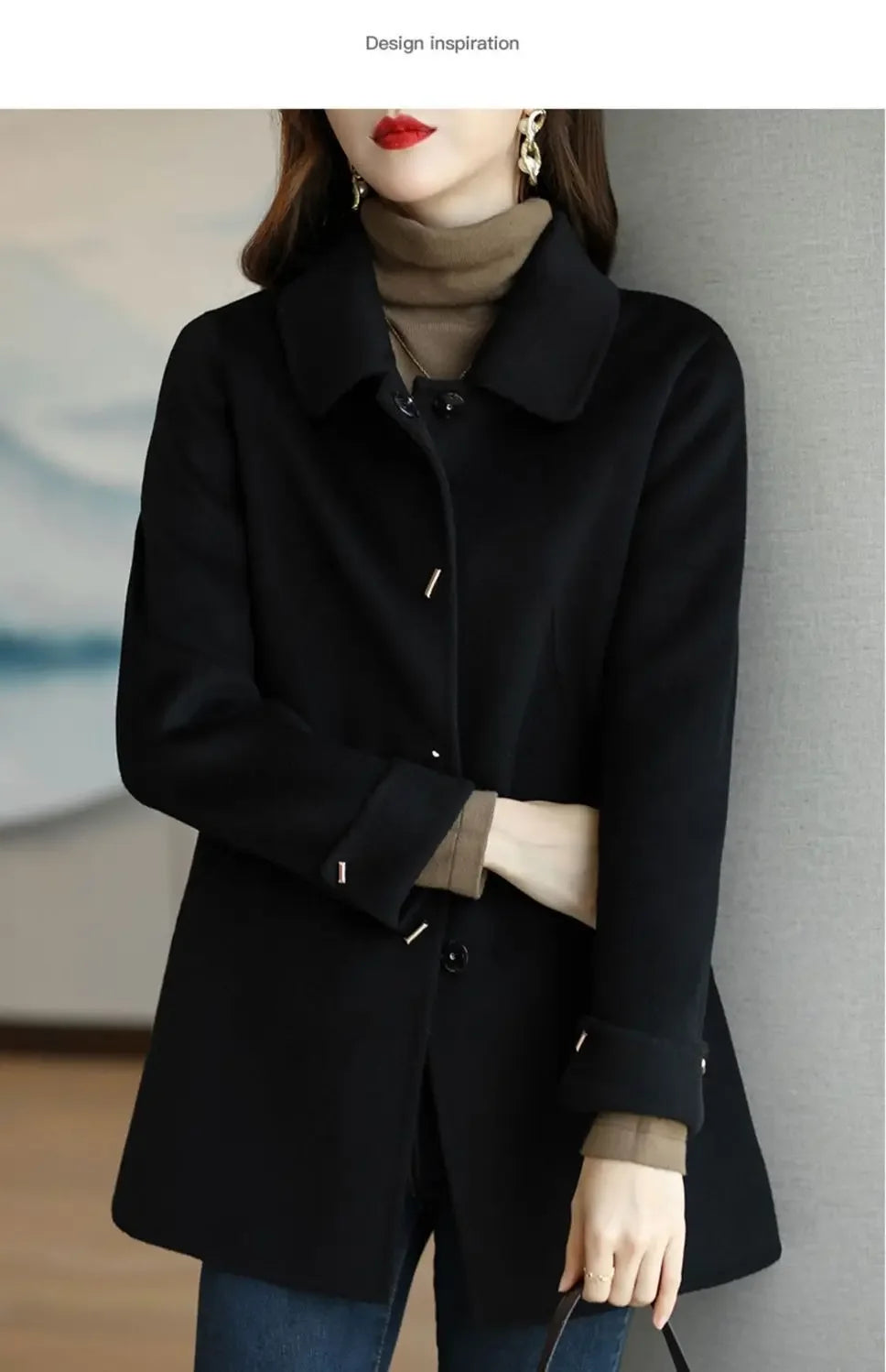 Minimalist French Wool Blend Coat