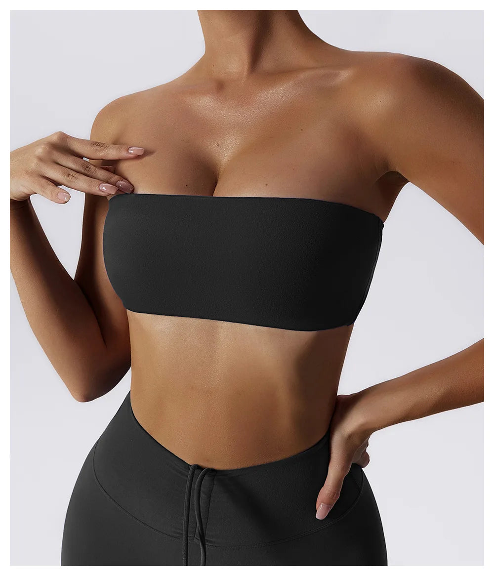 Sports Bra Sport Top Woman Gym Underwear Strapless Bustier Breathable Elastic Workout Tops Fitness Training Brassiere Yoga Bras