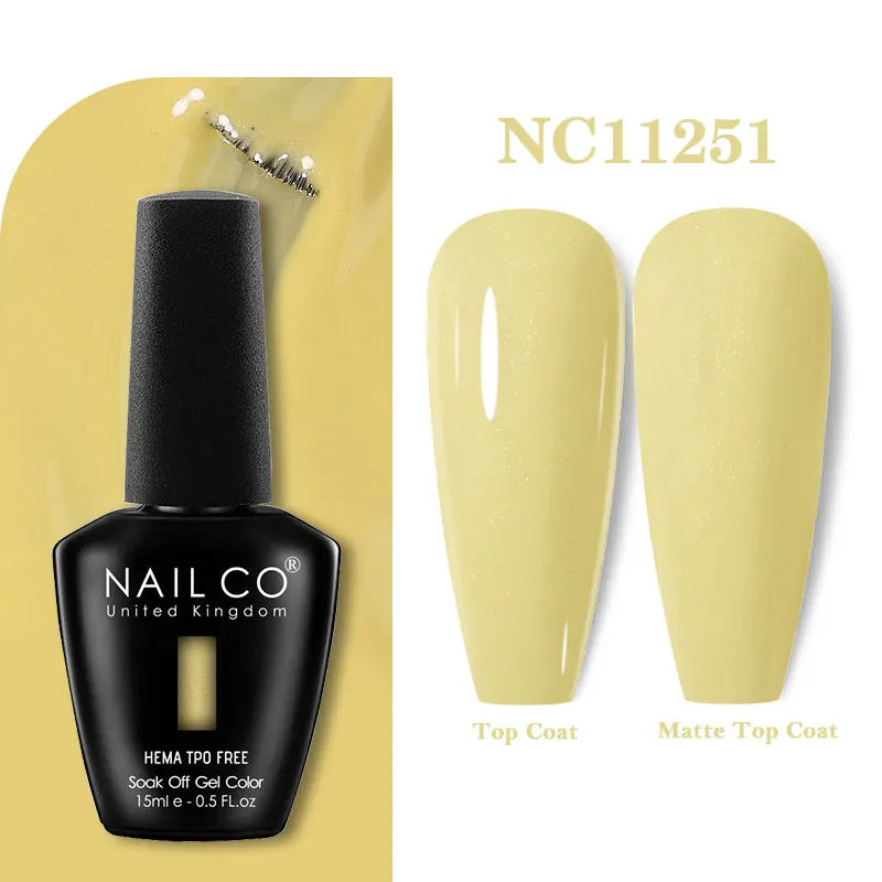 NAILCO 333 Colors Gel Nail Polish Semi Permanent Varnishes Nails Art Design Hybrid Soak Off Top Base Coat UV Gel Manicure 15ml