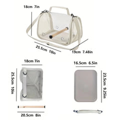 Portable Bird Travel Bag With Stand & Removable Straps Breathable Design Suitable for Small Pets and Birds Parrots Hamsters