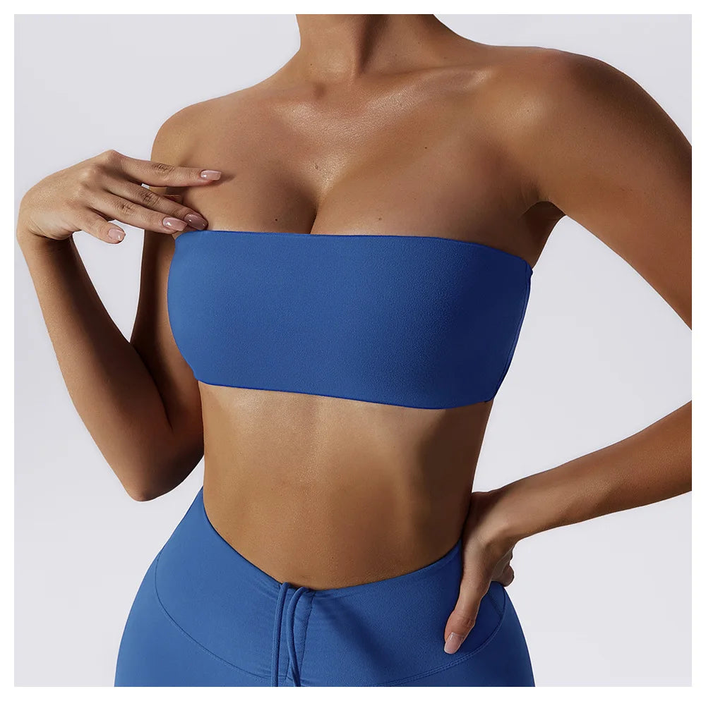 Sports Bra Sport Top Woman Gym Underwear Strapless Bustier Breathable Elastic Workout Tops Fitness Training Brassiere Yoga Bras