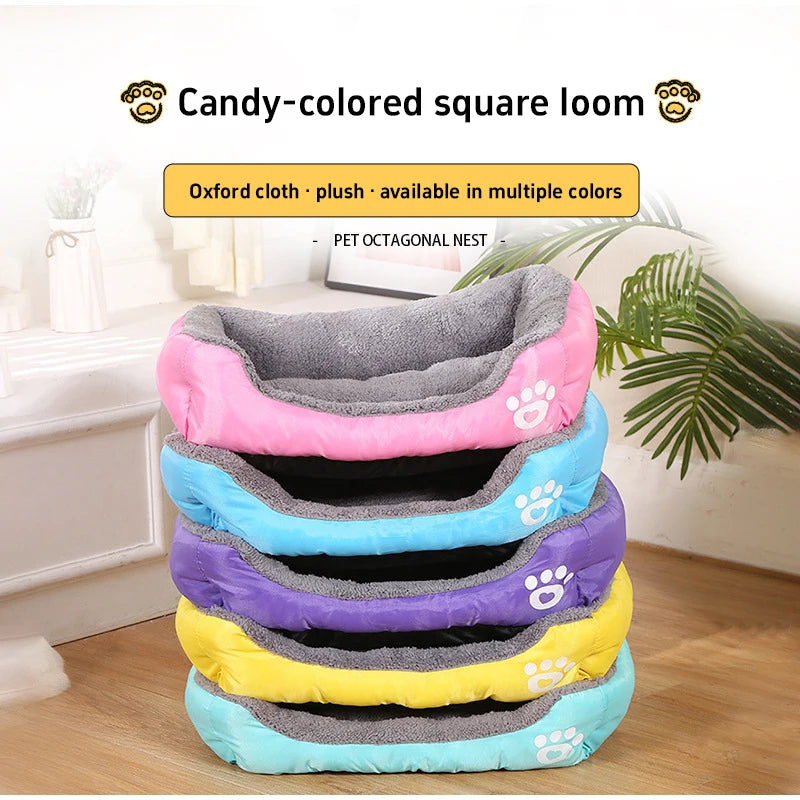 Pet Large Dog Bed Warm House Sleeping Bed Long Hair Plush Cat Dog Mat Warm Cushion Washable Soft Kennel Bed for Indoor Pets