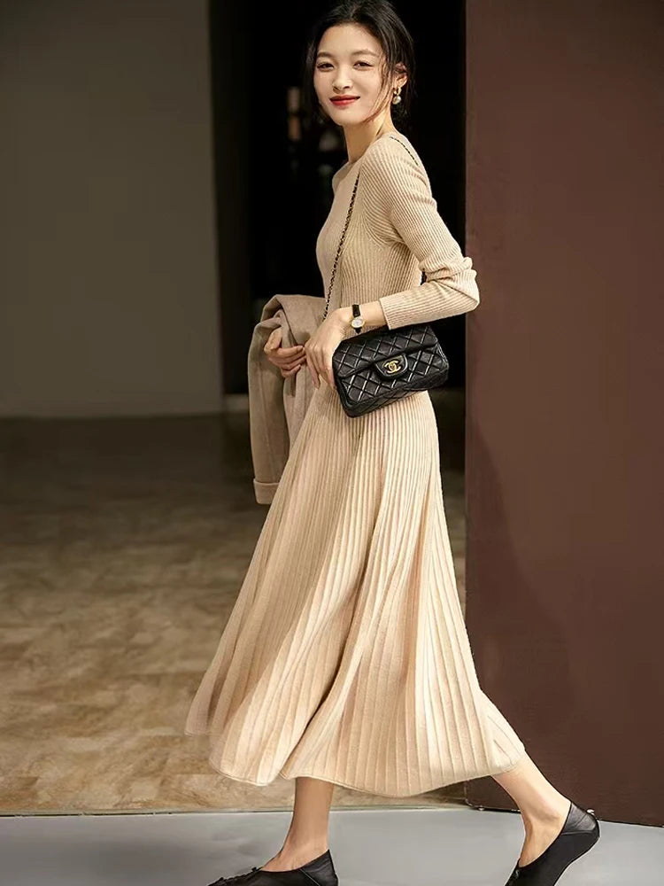 Merino Knit A-Line Dress