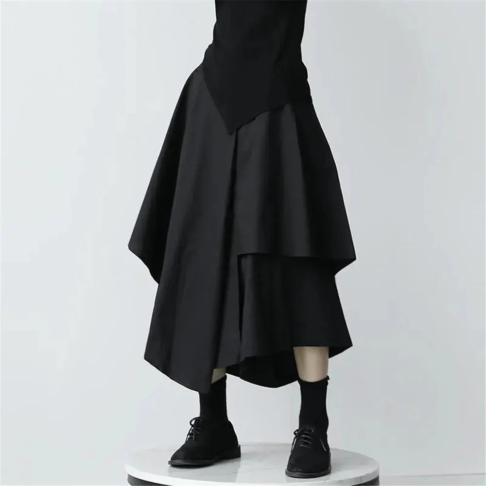 Skirts Pants Women Autumn Solid Asymmetric Trendy Design Simple High Waist Korean Elegant Leisure All-Match Streetwear Chic Ins