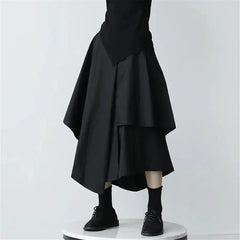 Skirts Pants Women Autumn Solid Asymmetric Trendy Design Simple High Waist Korean Elegant Leisure All-Match Streetwear Chic Ins