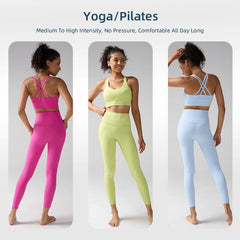 Women's Yoga Set Workout Set 2 Piece High Waist Yoga Leggings Sports Bra Gym Suit Activewear Sports Fitness Set Sports Suit