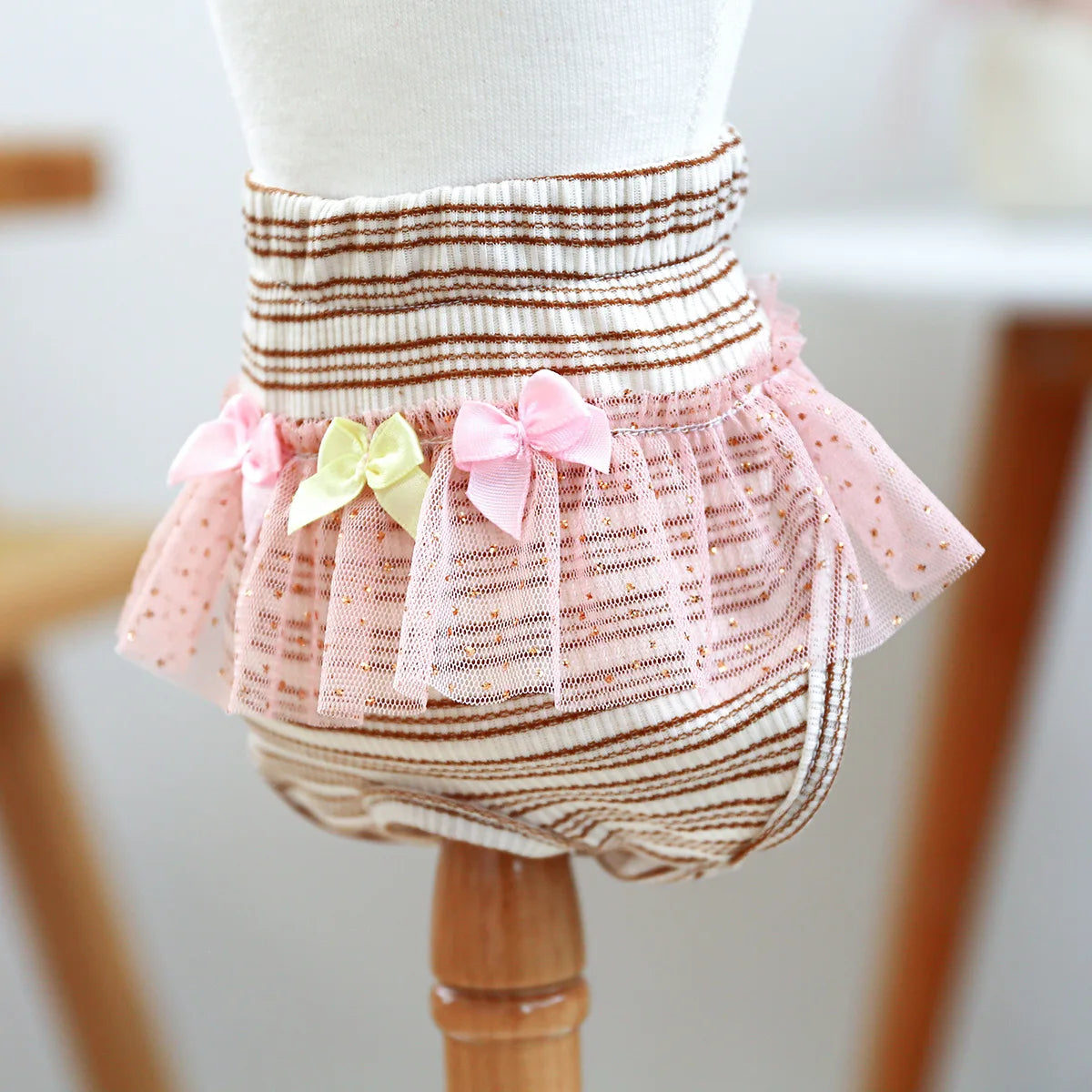 Striped Cotton Puppy Panties Set