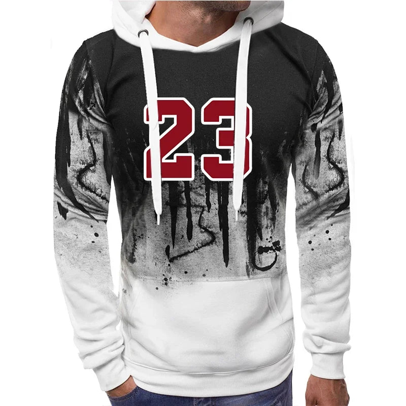 Mens Tracksuit Sports Printed Single Piece Sweatshirt Sweatpants Daily Jogging Mens Clothing Casual Splash-ink Hoodie Pants 2025