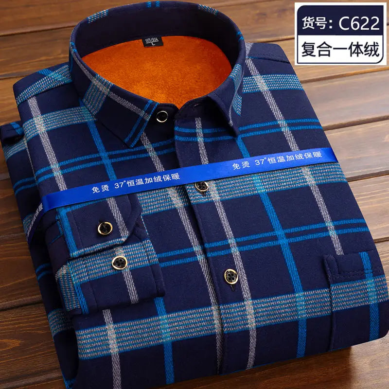 Fleece Plaid Thermal Shirt Jacket