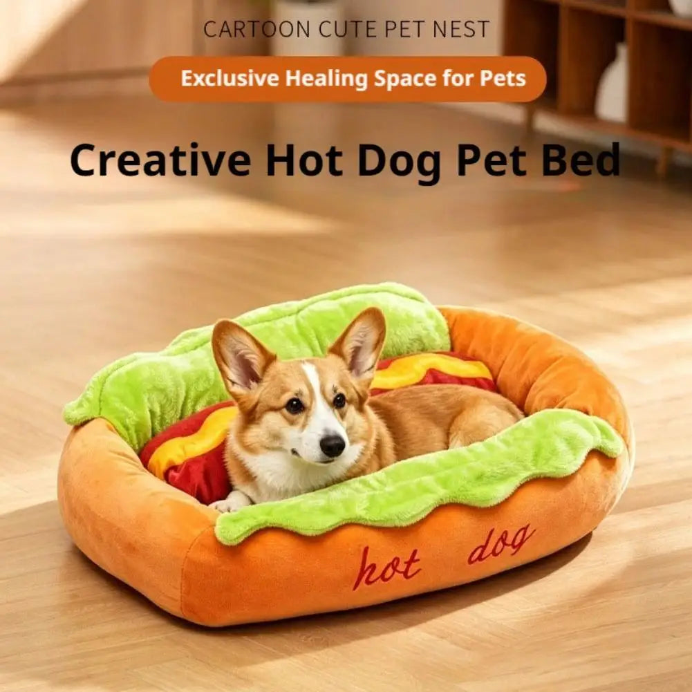 2026 New Hot Dog Pet Bed For Dachshund Cats Puppies Small Pets Plush Removable Washable Pet Beds Soft Corduroy Non-Slip Bottom