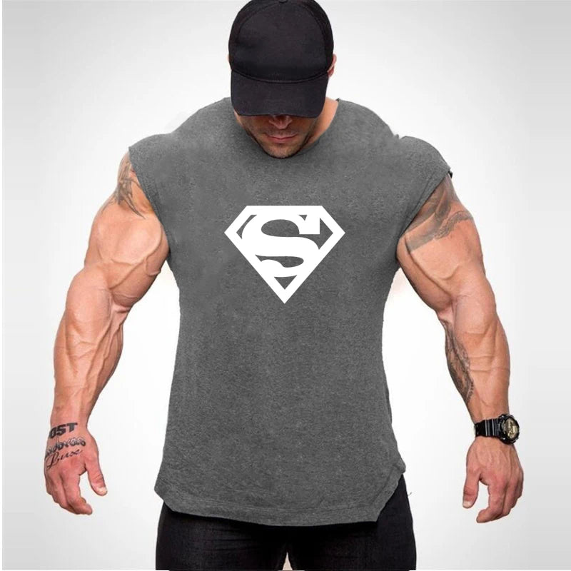 Mens Tank Tops Shirt Gym Tank Top Fitness Clothing Vest Sleeveless Cotton Man Canotte Bodybuilding Ropa Hombre Man Clothes Wear
