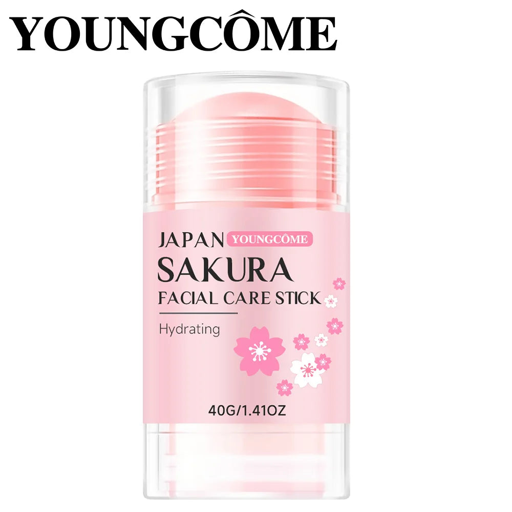 Sakura Facial Care Stick Hydrating Facial Care Moisturizing Cream Deep Hydration Suitable for Dry Aging Face Cream Skin Repair
