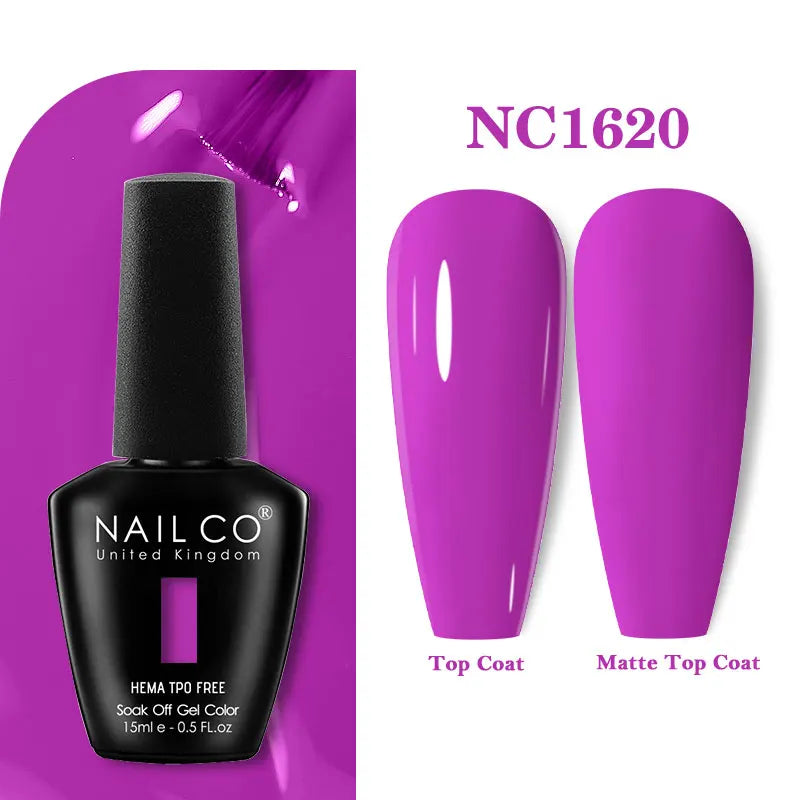 NAILCO 333 Colors Gel Nail Polish Semi Permanent Varnishes Nails Art Design Hybrid Soak Off Top Base Coat UV Gel Manicure 15ml