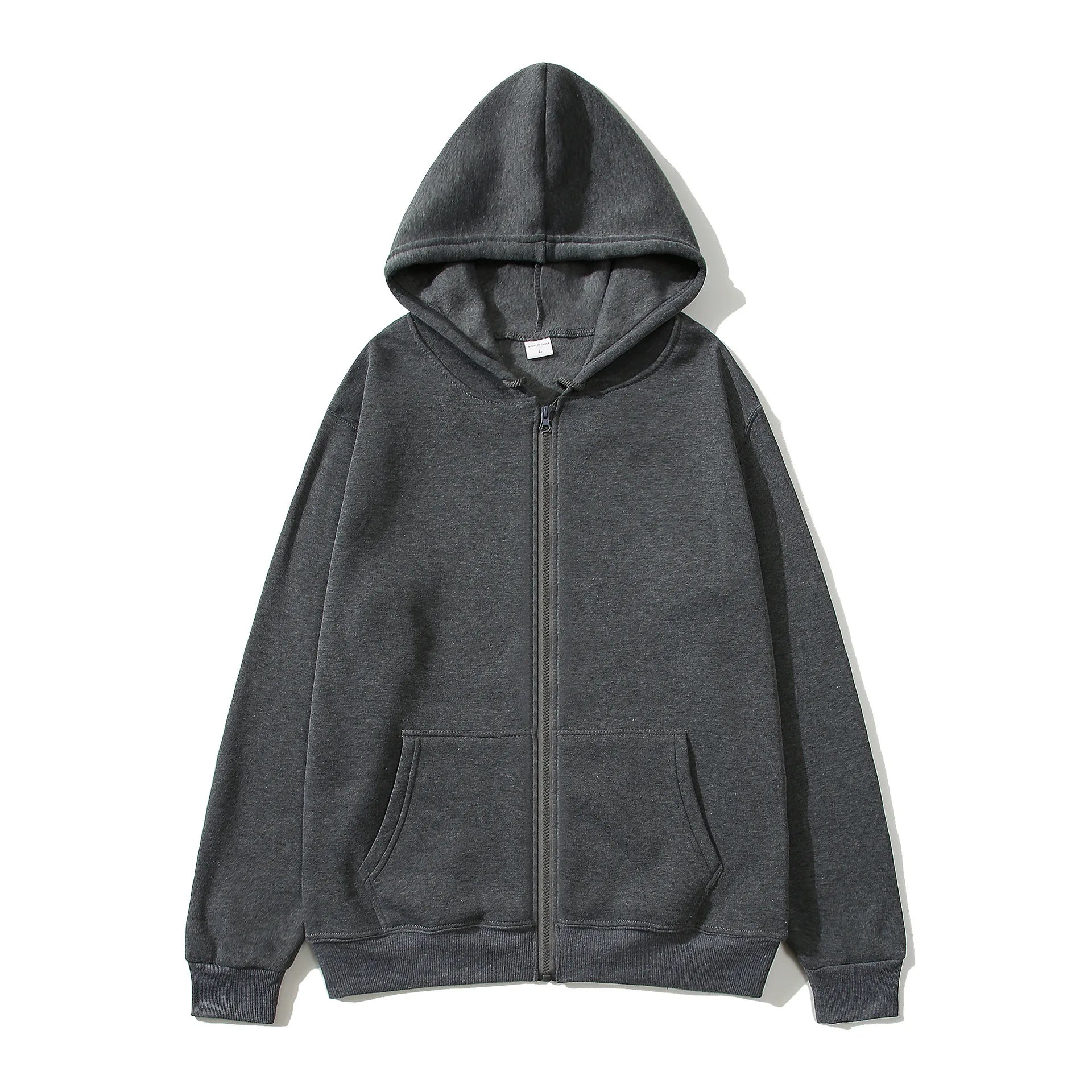 Men’s High Street Solid Zip-Up Hoodie