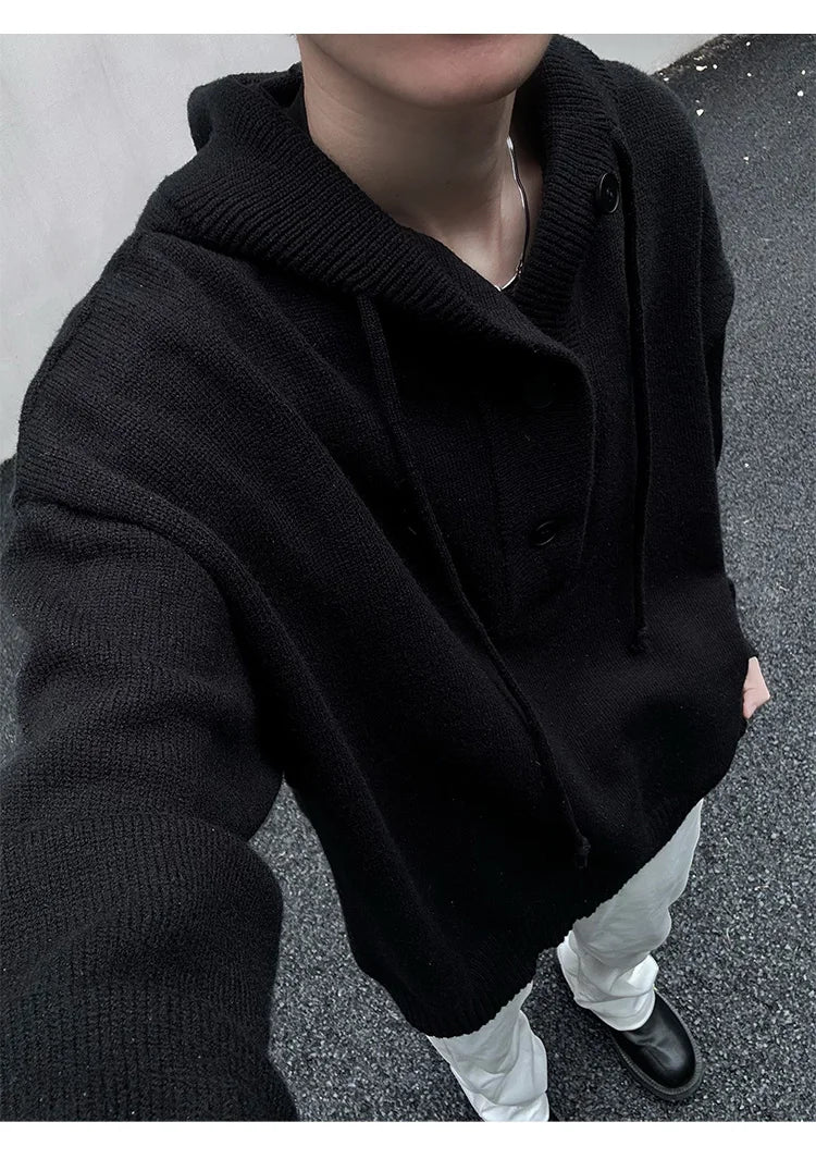 New Autumn Winter Sweaters for Men Loose Trendy Brand Hooded Pullover Sweaters