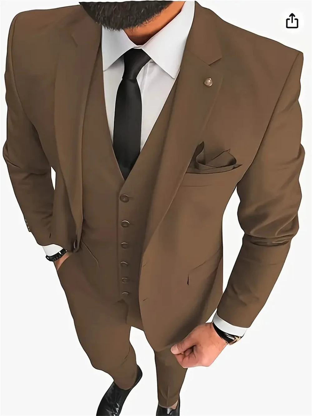 Notch Lapel Three-Piece Suit