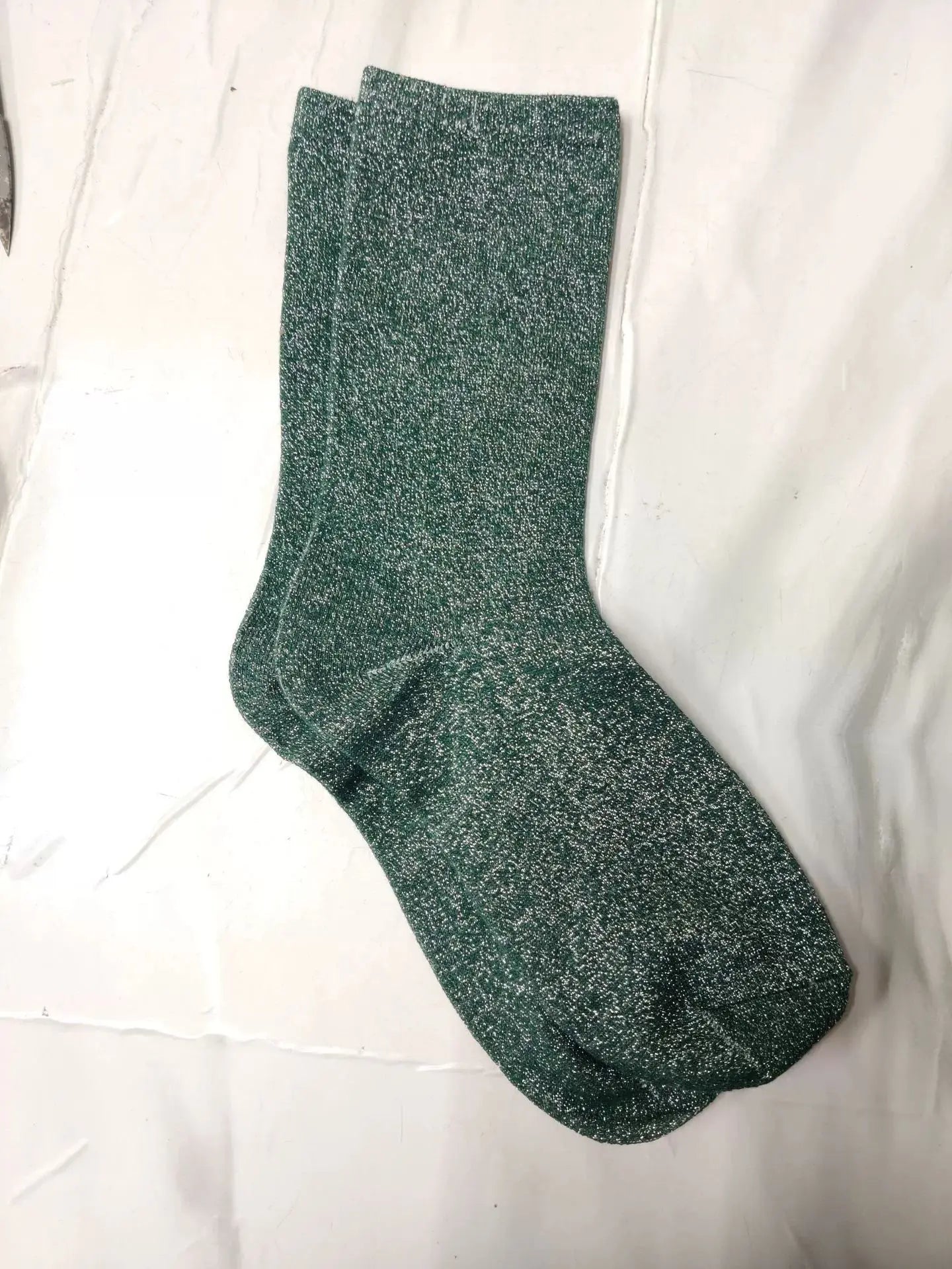 Metallic Knit Mid Calf Socks