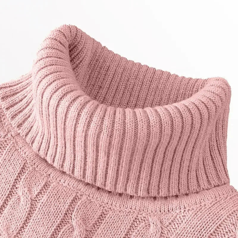 Outdoor Men's Long Sleeve Knitted Sweaters Slim Fit Turtleneck Sweater Casual Pullover Sweater Winter Basic Heavyweight Top