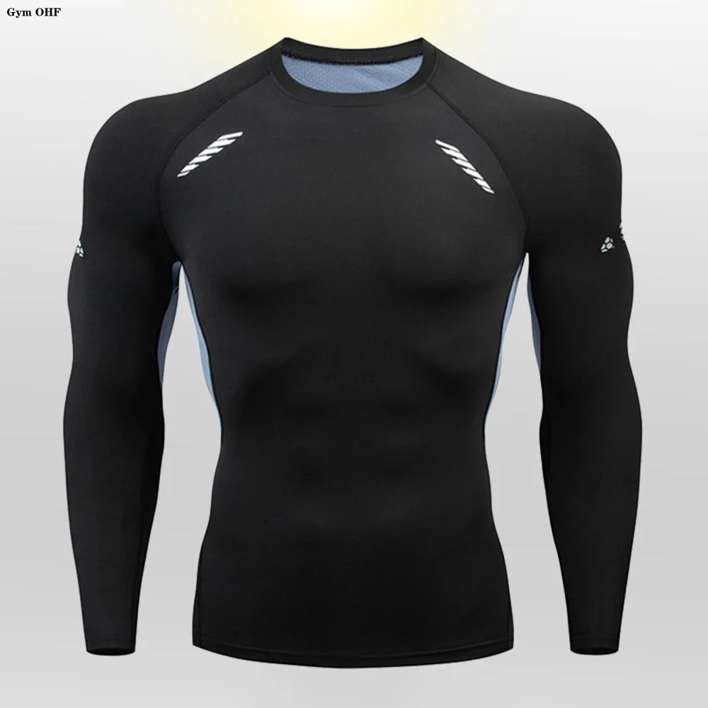 Gym Fitness T Shirt Men's Short Sleeve Summer Boxing Jersey Legging Men Rashguard Compression Pants Quick Dry Tight T-Shirts Men