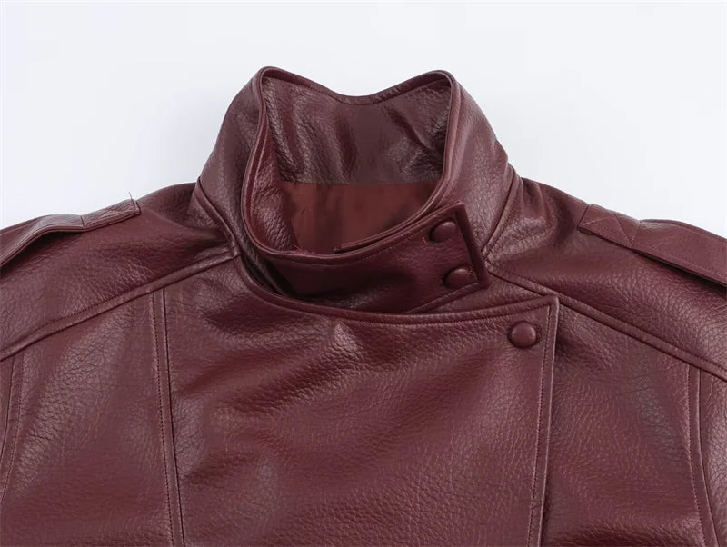 Black Faux Leather Moto Jacket
