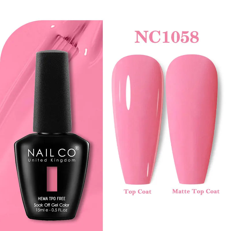 NAILCO 333 Colors Gel Nail Polish Semi Permanent Varnishes Nails Art Design Hybrid Soak Off Top Base Coat UV Gel Manicure 15ml
