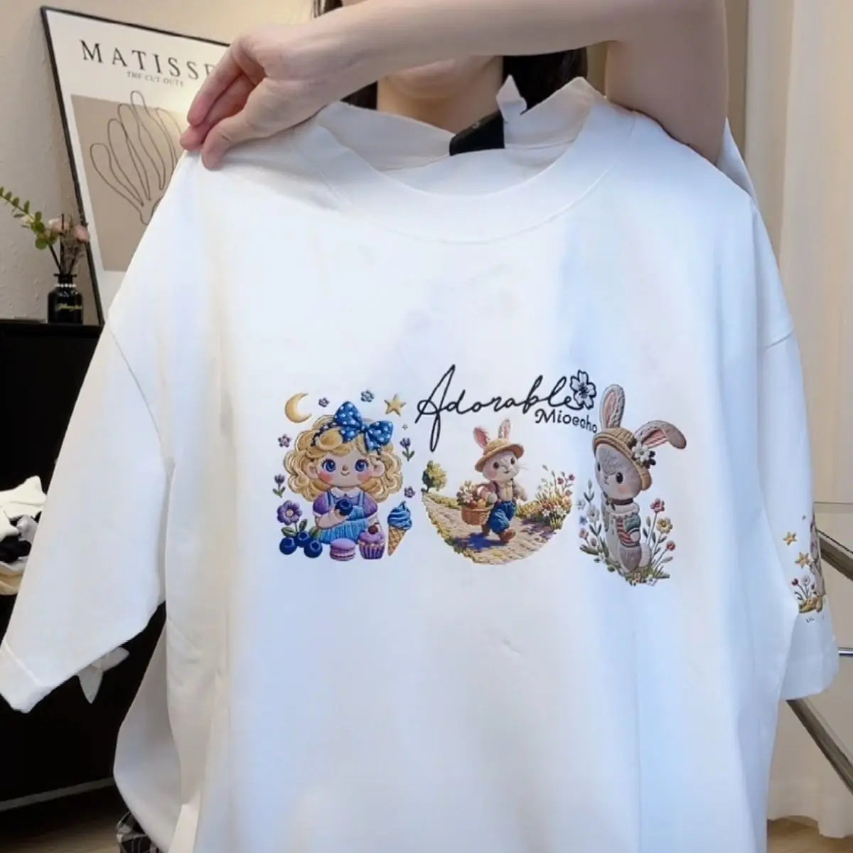 Women T-Shirts Loose Streetwear Unisex Fun Dog Printing Short Sleeve Cotton Girl Tees Female Top Summer 2026