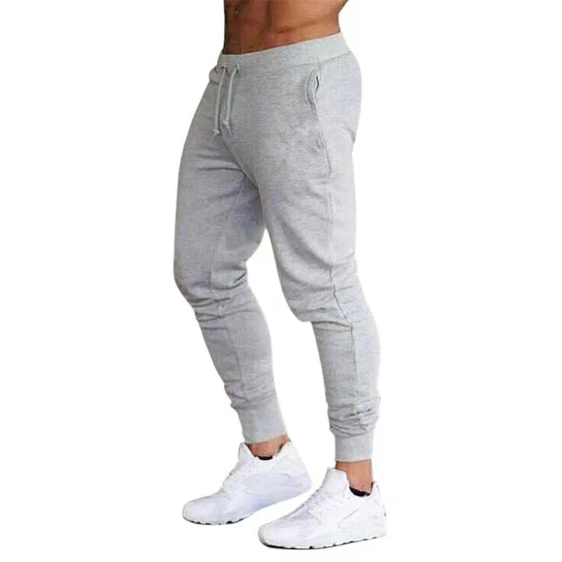 Fitness Muscle Gray Jogging Pants Solid Running Pants Men Sport Pencil Pants Men Cotton Soft Bodybuilding Joggers Gym Trousers
