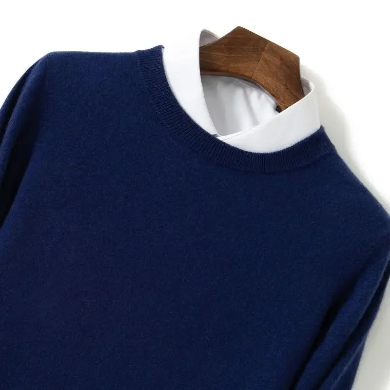 Thick Solid V-Neck Pullover