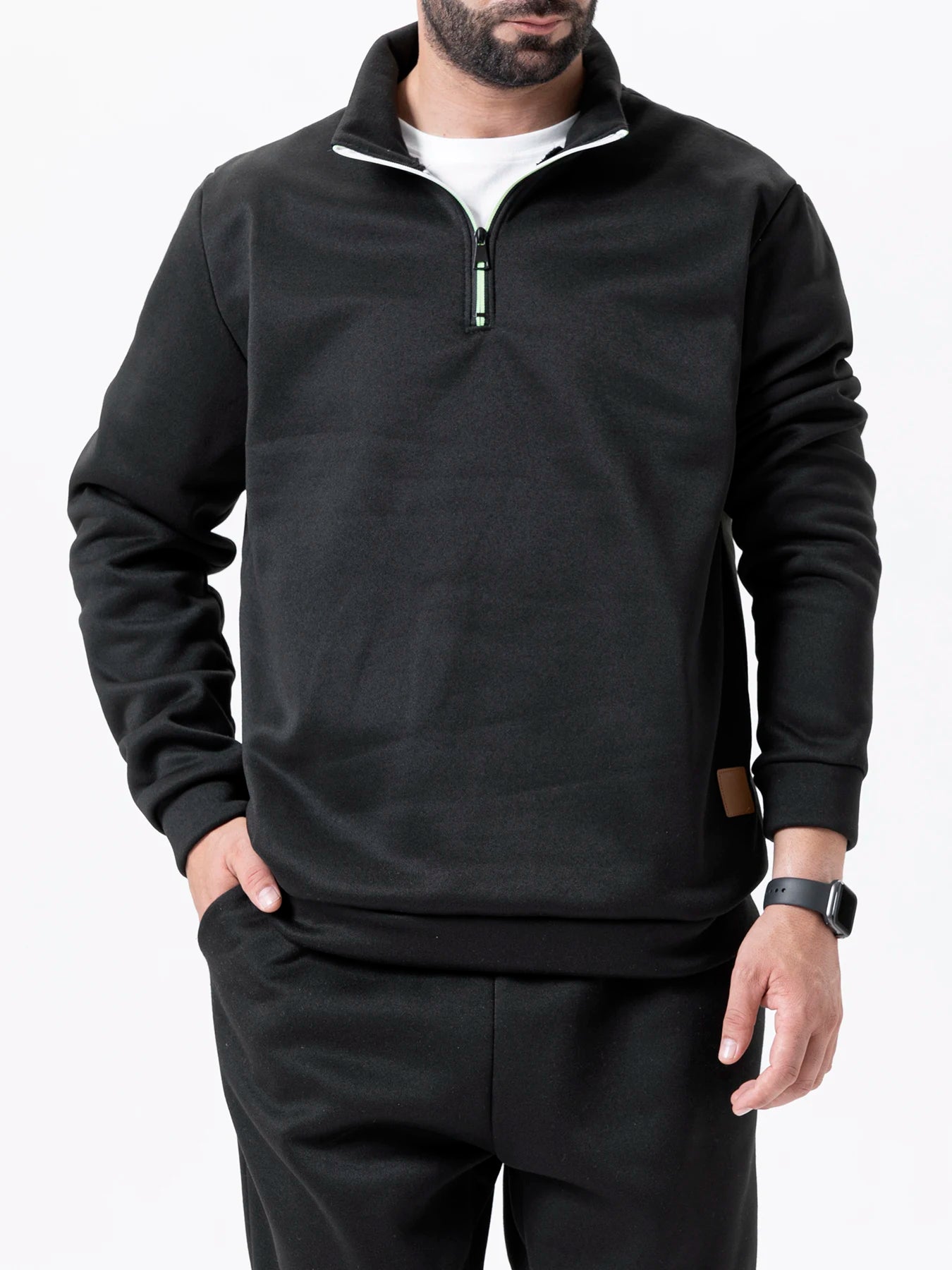 Modern Half Zip Knit Sweatshirt