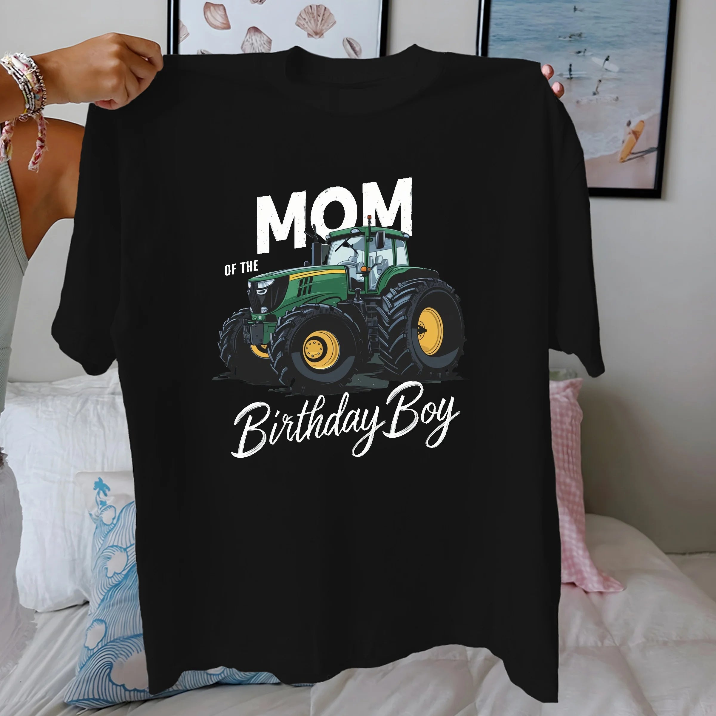 Tractor Mom Birthday Graphic Cotton T-Shirt
