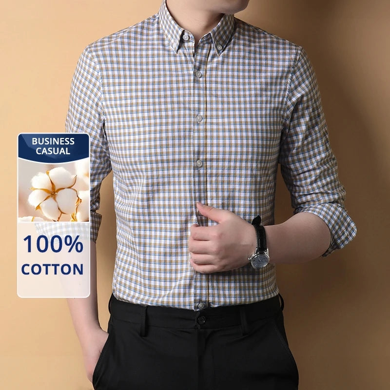 Premium Cotton Checkered Slim Shirt
