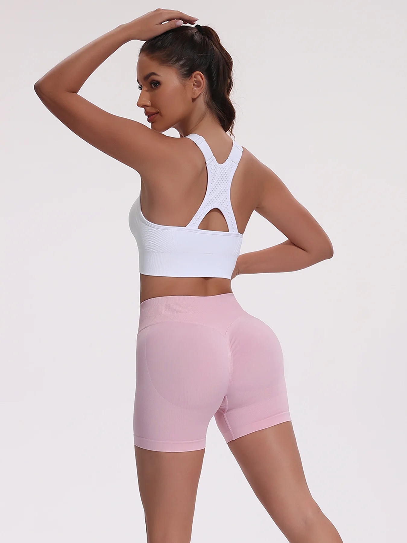 Beautiful Back Sports Bras For Women Seamless Adjustable Strap Shockproof Elastic Fitness Athletic Brassiere Slim Yoga Top