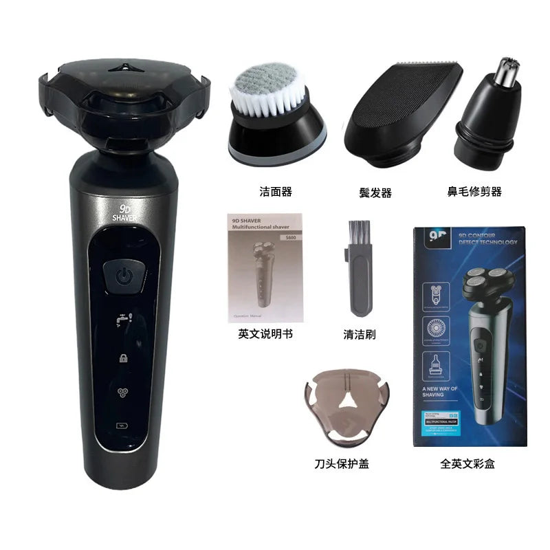Electric Shavers for Men Waterproof Electric Trimmer Razor Wet &amp Dry Use Rechargeable Battery Rotary Shavers Machine Shaving