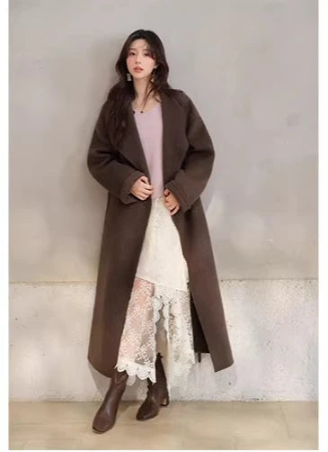 Elegant Wool Knit Skirt Set