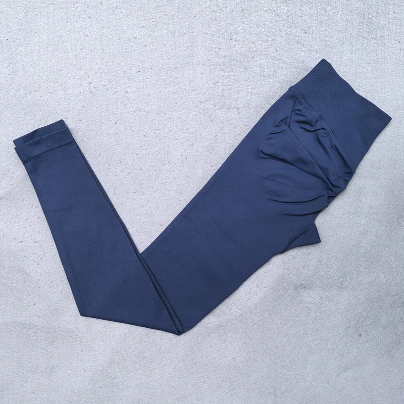 Leggings Women Seamless Leggings Gym Energy Low Ribbed Waistband Yoga Pants Back Scrunch Booty Tights Pants