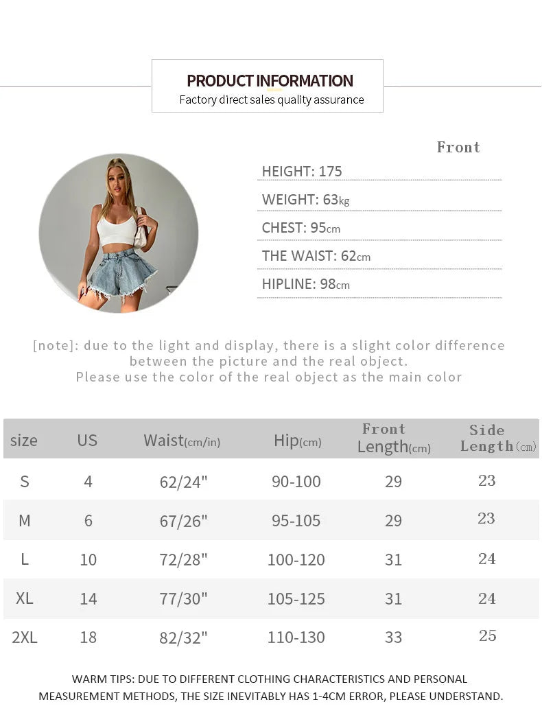 Women Denim Shorts Jeans Summer Beach Clothing Feminino Wide Leg Loose Short Femme Pantalones Cortos Ropa Mujer Fashion Clothes