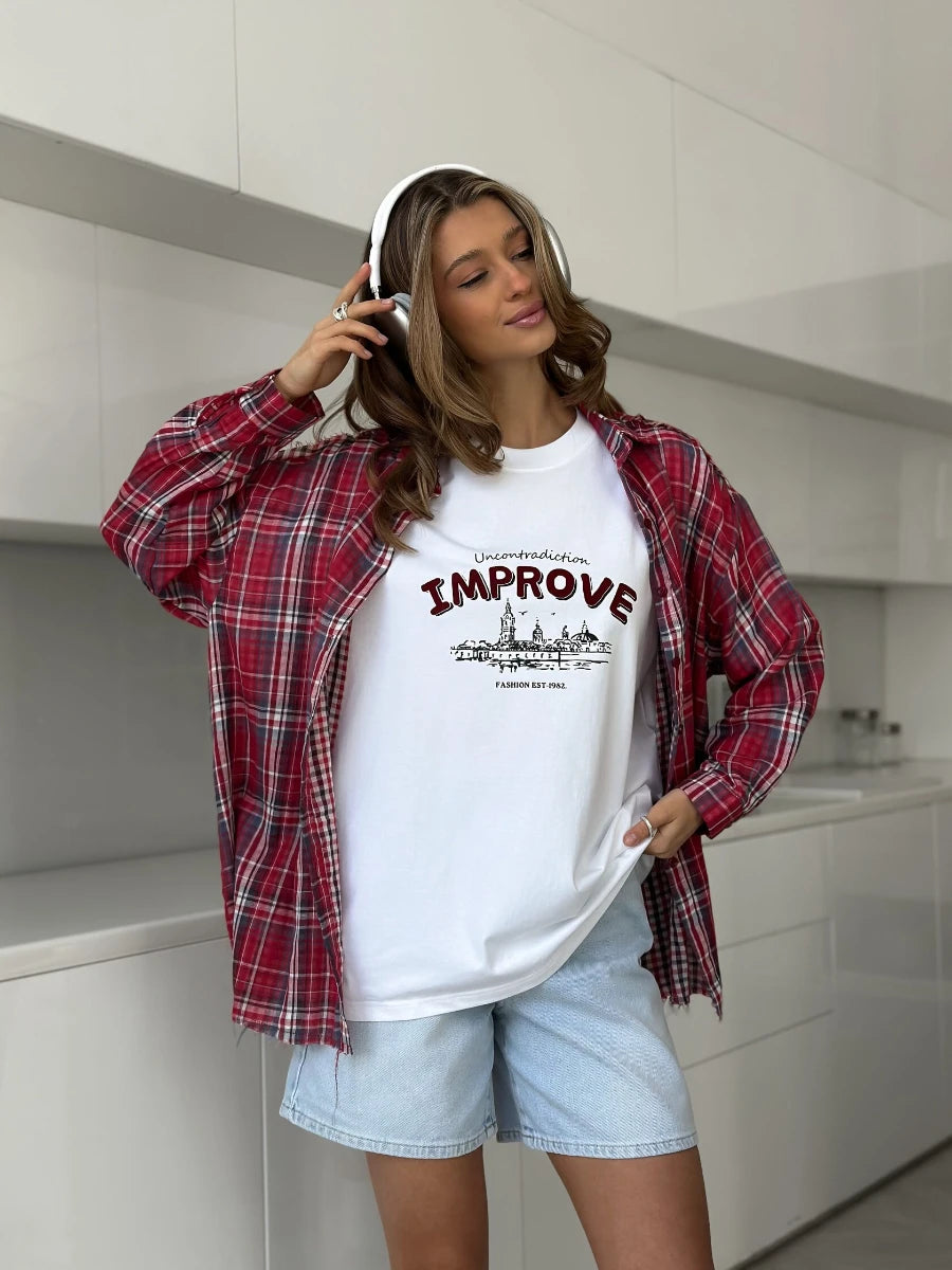 Vintage Cotton Printed Casual Tee