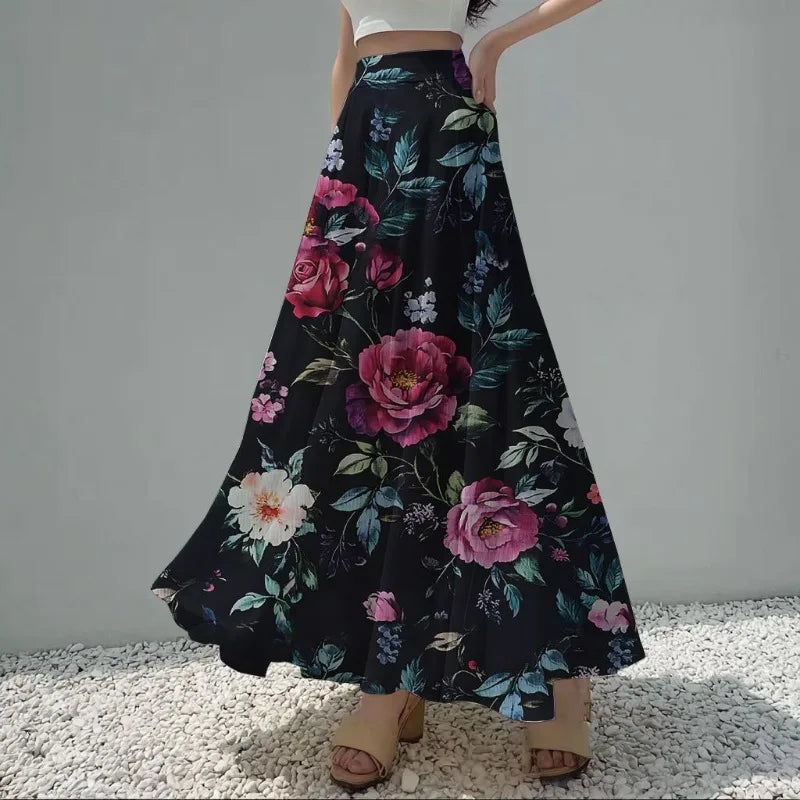 Women's Skirts Niche Specialty Fancy Skirts Versatile Bot Large Swings Fashionable Floral Skirts