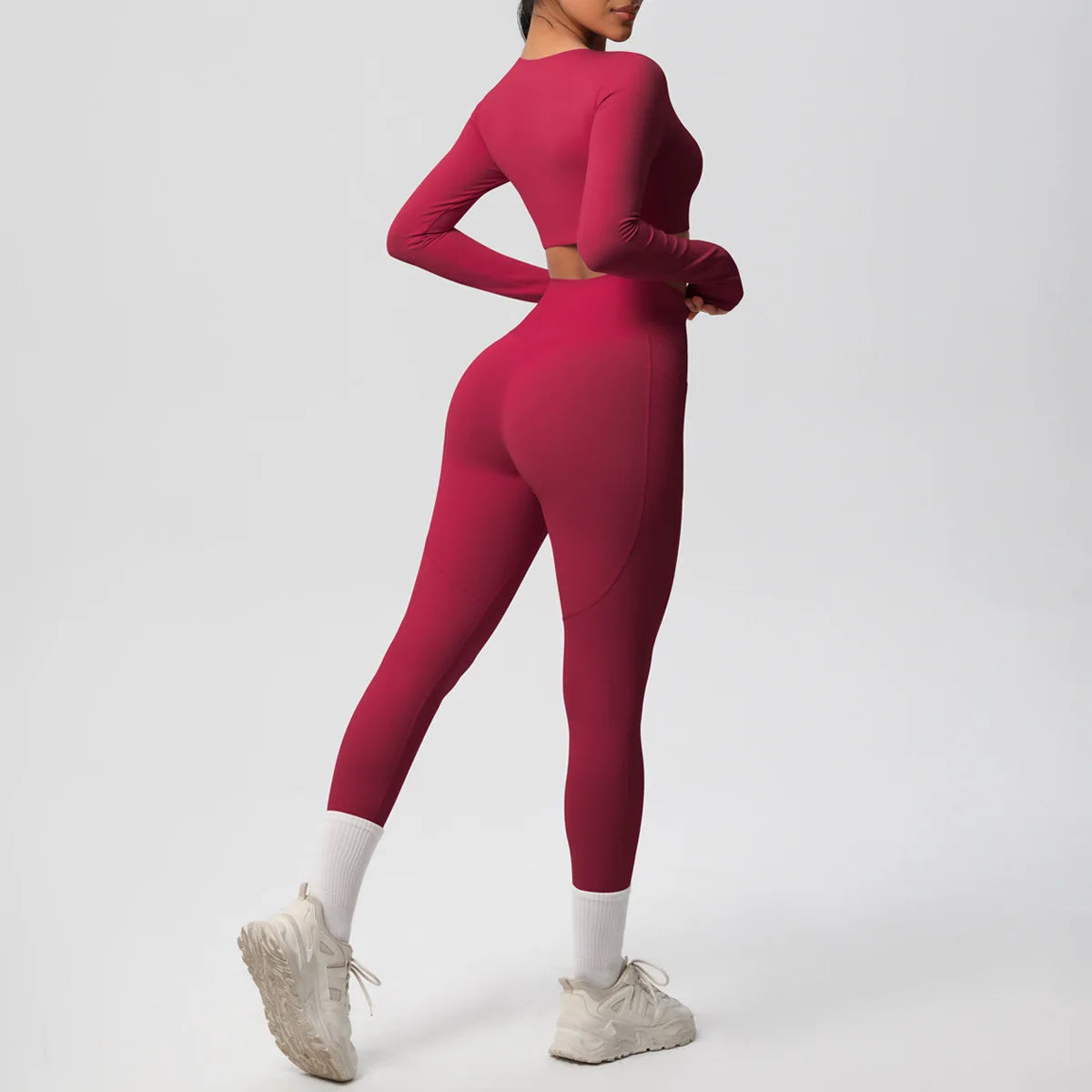 Yoga Gym Set Women Sports Impact Longline Strappy Top Fitness Overalls Sets Womens 2 Piece Sportswear Woman Gym Leggings Solid
