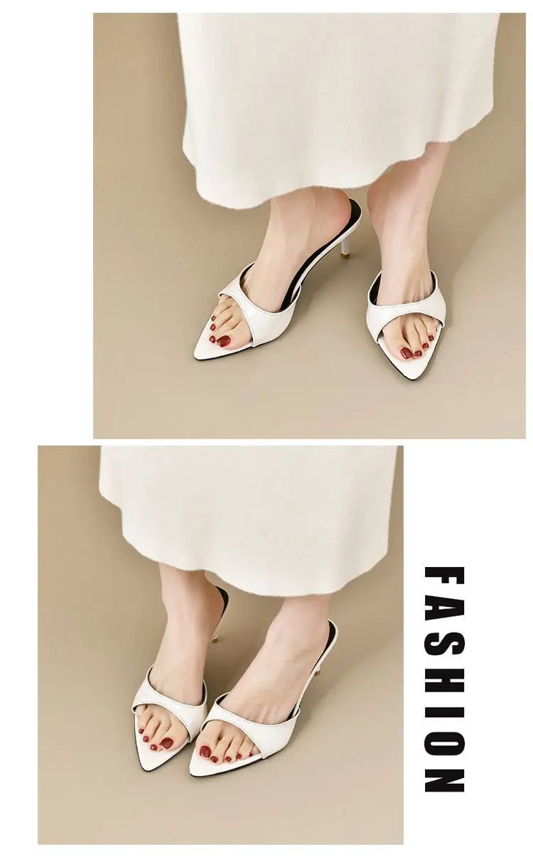 Women's High Heels Summer Slippers Women Sandals Fashion Classic Pointy Open Toe Stiletto Heels Sexy 2026 High-heeled Slippers