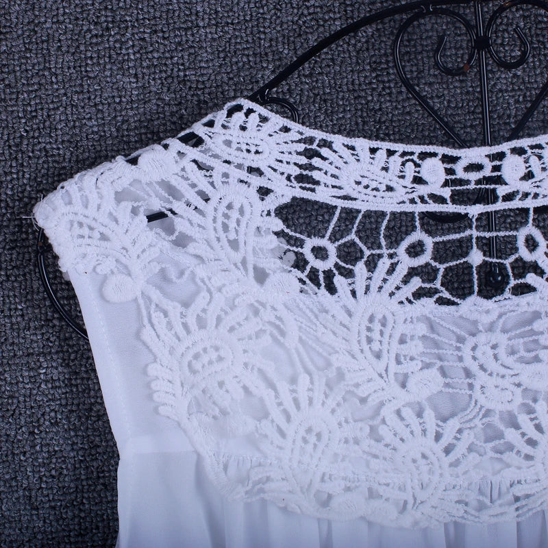Summer tops for women  Fashion Lace Chiffon blouse V-Neck Loose Casual Chiffon Shirt