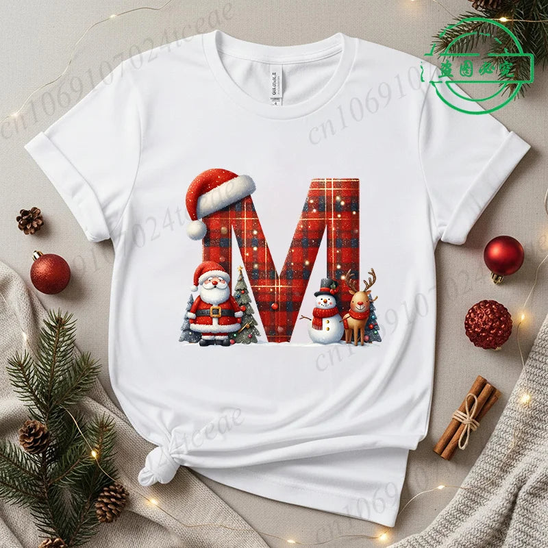 Festive Alphabet Holiday Casual Tee
