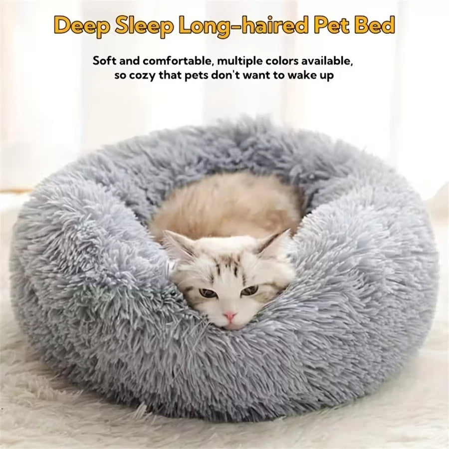Faux Fur Donut Calming Cat Bed