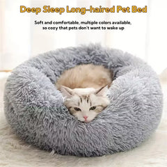 Faux Fur Donut Calming Cat Bed