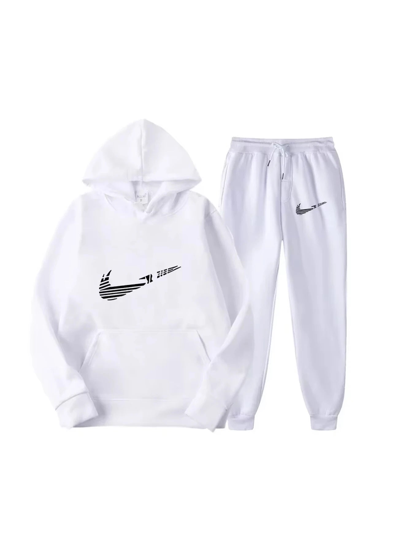 Men Tracksuit 2 Pieces Sets Hooded Sweatshirt +Drawstring Pants Male Hoodies Running Sportswear Men Women Autumn Sportwear