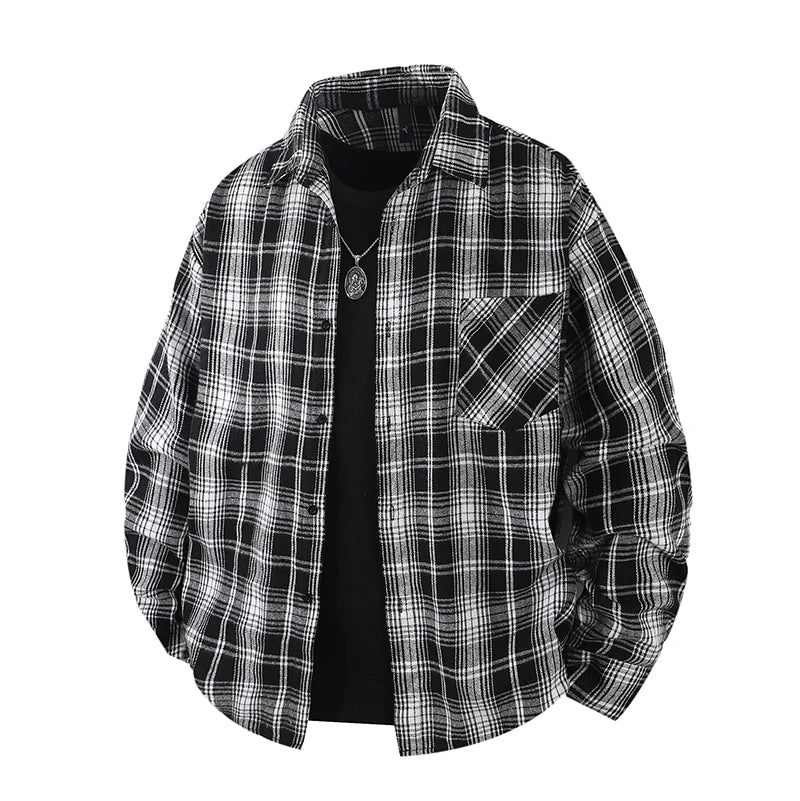 Plaid Flannel Casual Long Shirt