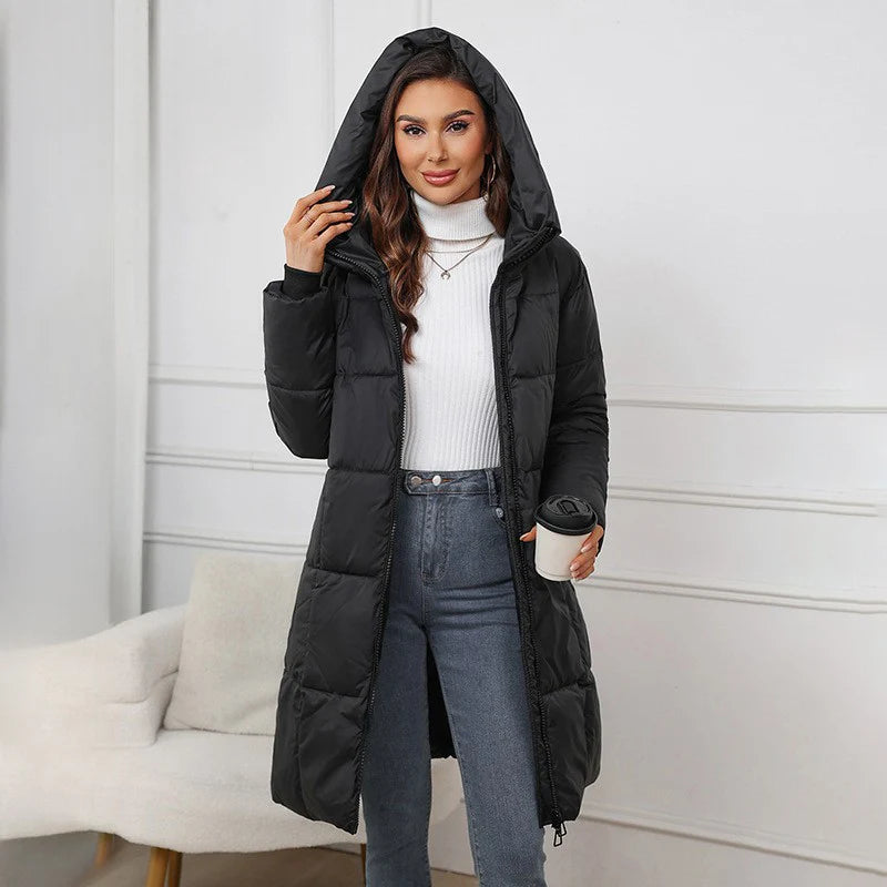 Hooded Quilted Winter Long Parka