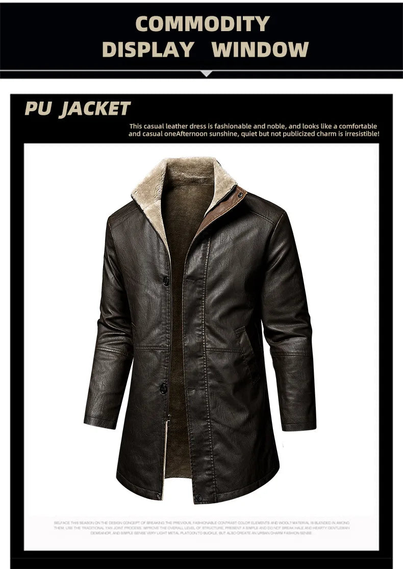 Vintage Faux Leather Winter Coat