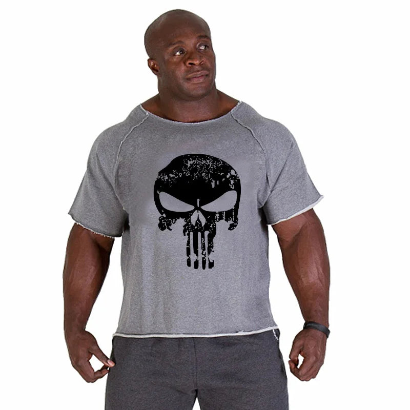 Men's T Shirts Fitness Men Bodybuilding  Shirt Batwing Sleeve Rag shirt Gym Fitness Muscle Running T shirt